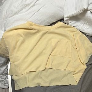 Altar’d State Yellow Oversized Cropped Top